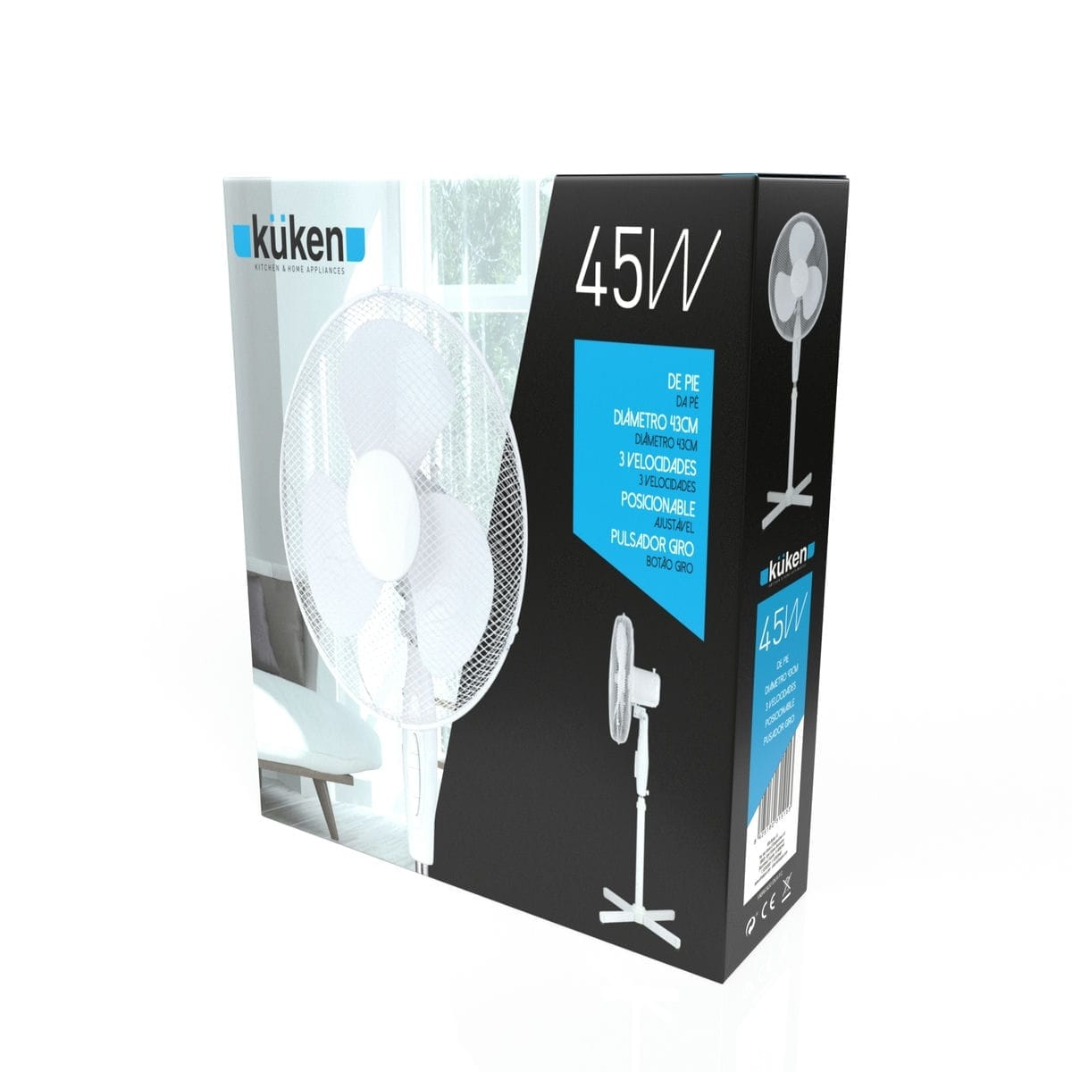 Ventilator 420mm met voet 45Watt - Afbeelding 2